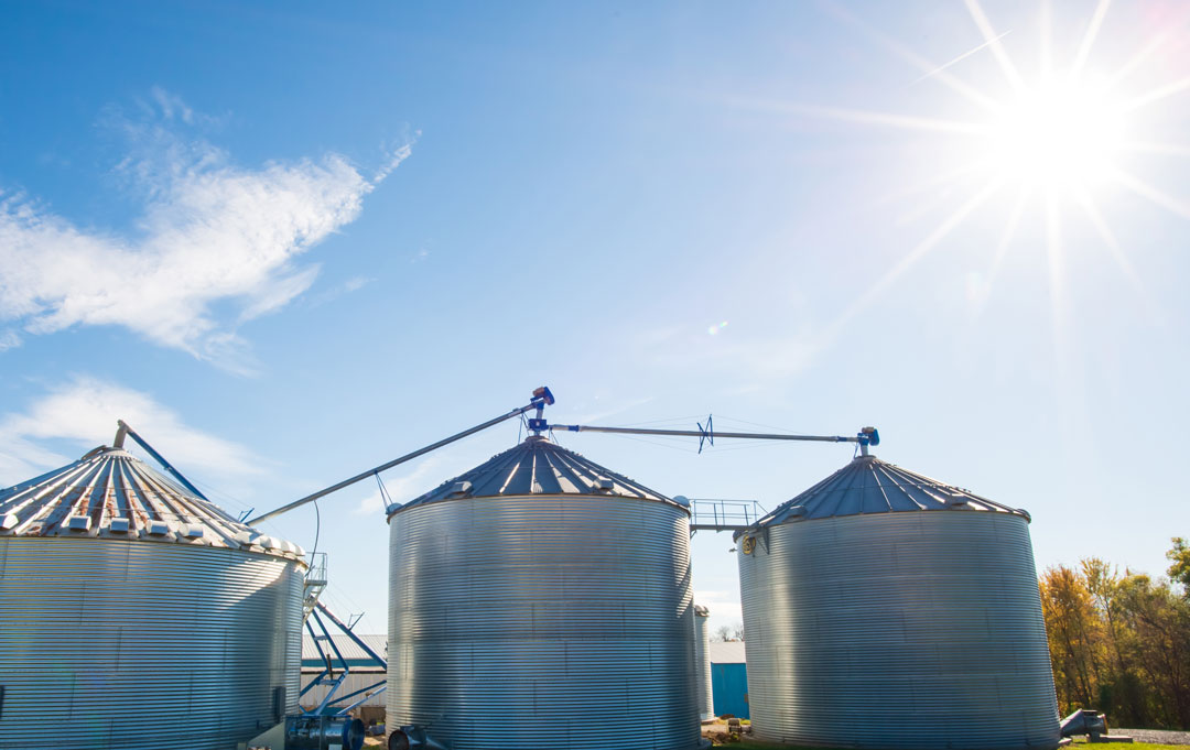 Three grain bins | Shivvers